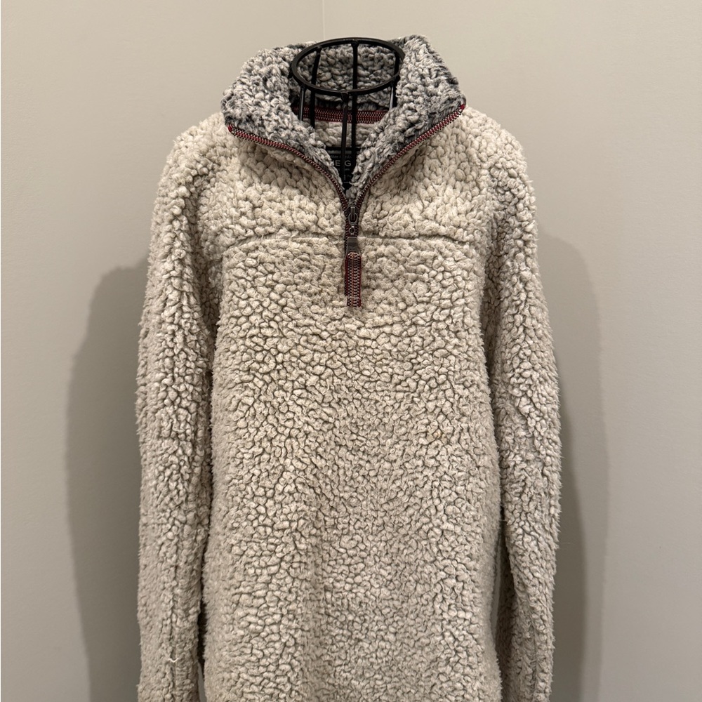 True Grit Cream Sherpa Quarter-Zip Sweater